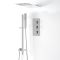 Unterputz-Duschsystem mit Thermostat – mit Wand-Duschkopf und Brausestangenset – Chrom – Kubix