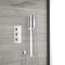 Unterputz-Duschsystem mit Thermostat – mit Wand-Duschkopf und Brausestangenset – Chrom – Kubix