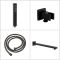 Duschsystem mit Unterputz-Thermostat - inkl. 300mm x 300mm Duschkopf und Handbrauseset - Schwarz - Preto