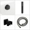 Duschsystem mit Unterputz-Thermostat - inkl. 400mm x 400mm Unterputz-Duschkopf, Handbrauseset und Überlauf-Wanneneinlauf - Schwarz - Preto