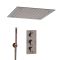 Unterputz-Duschsystem mit Thermostat - mit 400mm x 400mm Unterputz-Duschkopf und Handbrauseset - Gebürstete Bronze - Amara