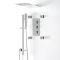Duschsystem mit Thermostat – mit Wand-Duschkopf, Körperdüsen und Brausestangenset – Chrom – Kubix