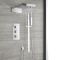Duschsystem mit Thermostat – mit Regen/Wasserfall-Duschkopf und Brausestangenset – Chrom – Kubix