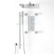 Duschsystem mit Thermostat – mit 300mm x 300mm Wand-Duschkopf, Körperdüsen und Brausestangenset – Chrom – Kubix