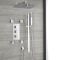 Duschsystem mit Thermostat – mit 300mm x 300mm Wand-Duschkopf, Körperdüsen und Brausestangenset – Chrom – Kubix