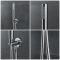 Rundes Dusch-Thermostat mit Umleiter, Wasserfall-Duschkopf und Handbrauseset, Chrom - Como