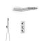 Rundes Dusch-Thermostat mit Umleiter, Wasserfall-Duschkopf und Handbrauseset, Chrom - Como