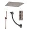 Thermostatische Dusche mit Umsteller inkl. Unterputz-Duschkopf, Handbrause und Überlauf-Wannenfüller inkl. Ablauf, gebürstete Bronze - Amara