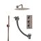Thermostatische Dusche mit Umsteller inkl. Duschkopf, Handbrause und Überlauf-Wannenfüller inkl. Ablauf, gebürstete Bronze - Amara