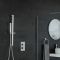 Eckiges Dusch-Thermostat mit Brausestangenset, Chrom - Kubix