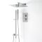 Duschsystem mit Thermostat – mit 300mm x 300mm Wand-Duschkopf und Brausestangenset – Chrom – Kubix