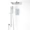 Duschsystem mit Thermostat – mit 300mm x 300mm Wand-Duschkopf und Brausestangenset – Chrom – Kubix