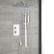 Duschsystem mit Thermostat – mit 300mm x 300mm Wand-Duschkopf und Brausestangenset – Chrom – Kubix