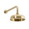 Retro-Duschsystem mit Unterputz-Thermostat – inkl. 205mm rundem Wand-Duschkopf und Brausestangenset - satiniertes Gold – Elizabeth