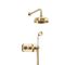 Retro Unterputz-Duschsystem mit Thermostat - inkl. 205mm Wand-Duschkopf und Handbrauseset - satiniertes Gold – Elizabeth
