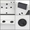 Whirlpool-Badewanne 1700mm x 800mm mit zwei Rückenschrägen Schwarz - Breeze