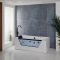 Whirlpool-Badewanne 1700mm x 800mm mit zwei Rückenschrägen Schwarz - Breeze