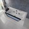 Whirlpool-Badewanne 1700mm x 800mm mit zwei Rückenschrägen Schwarz - Breeze