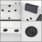 Whirlpool-Badewanne 1700mm x 800mm mit zwei Rückenschrägen Schwarz - Breeze