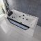 Whirlpool-Badewanne 1700mm x 800mm mit zwei Rückenschrägen Schwarz - Breeze