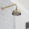 Retro 155mm Duschkopf Rund mit Wandarm, antikes Gold - Elizabeth