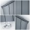 Design Heizkörper Horizontal Einlagig Mittelanschluss - Aluminium Anthrazit 600mm x 1135mm 1384W - Aurora