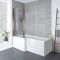 Begehbare Badewanne mit Duschzone, eckig, 1700mm x 850mm – Aufsatz und Position der Tür wählbar – Merso