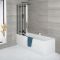 Standard-Badewanne - inkl. faltbarem Aufsatz (in Schwarz) - Größe wählbar, Schürze und Ablauf optional - Exton