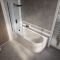Eckbadewanne inkl. Badewannenaufsatz in Schwarz 1700mm x 725mm – Links- oder Rechtsbündig – Otterton
