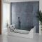 Whirlpool-Badewanne 1800mm x 800mm mit einer Rückenschräge Schwarz - Breeze