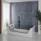 Whirlpool-Badewanne 1800mm x 800mm mit einer Rückenschräge Schwarz - Breeze