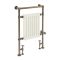 Retro-Badheizkörper, Mischbetrieb - 930mm x 620mm, WLAN-Thermostat und Kabelabdeckung wählbar – Dunkles Gold/Weiß – Elizabeth