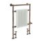 Retro-Badheizkörper, Mischbetrieb - 930mm x 620mm, WLAN-Thermostat und Kabelabdeckung wählbar – gebürstete Bronze/Weiß – Elizabeth