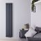Design Heizkörper Mittelanschluss Vertikal Anthrazit 1780mm x 354mm 1159W (doppellagig) - Revive Caldae