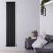 Design Heizkörper Vertikal Mattschwarz 1780mm x 354mm 892W (einlagig) - Revive