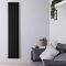 Design Heizkörper Vertikal Mattschwarz 1780mm x 354mm 1401W (doppellagig) - Revive