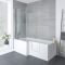 Begehbare Badewanne mit Duschzone, eckig, 1700mm x 850mm – inkl. Badewannenaufsatz, Seiten- & Endverkleidung – links- oder rechtsbündig – Merso
