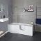 Begehbare Badewanne mit Duschzone, 1675mm x 850mm – inkl. Badewannenaufsatz, Seiten- & Endverkleidung – links- oder rechtsbündig – Merso