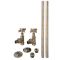 Retro Heizkörper-Winkelventilset und Rohrverbindungen, 15mm - gebürstetem Messing