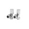 Heizkörper-Winkelventilset manuell, für 15mm Kupferrohre – Chrom
