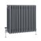 Retro-Gliederheizkörper (4-säulig), horizontal – Anthrazit – 600mm x 785mm, 1613W – Regent