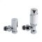 1/2" Heizkörperventilset, gewinkelt, Chrom/Weiß, thermostatisch oder manuell zur Auswahl