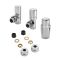 Heizkörperwinkelventil-Set Thermostatisch Chrom inkl. Multiadapter für 14mm Kupferrohre im Set