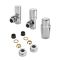 Heizkörperwinkelventil-Set Thermostatisch Chrom inkl. Multiadapter für 15mm Kupferrohre im Set