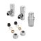 Heizkörperwinkelventil-Set Thermostatisch Chrom inkl. Multiadapter für 16mm Kupferrohre im Set