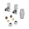Heizkörperwinkelventil-Set Thermostatisch Chrom inkl. Multiadapter für 16mm Mehrschichtverbundrohre im Set