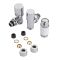 Heizkörperwinkelventil Thermostatisch Weiß inkl. Multiadapter für 14mm Kupferrohre im Set