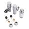 Heizkörperwinkelventil-Set Thermostatisch Weiß inkl. Multiadapter für 16mm Kupferrohre im Set