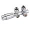 Mittelanschlussgarnitur Eck-Ausführung Manuell & thermostatisch Chrom inkl. Multiadapter für 16mm Multiverbundrohre im Set