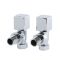 Eckiges Winkel-Ventil Paar – Chrom – Select